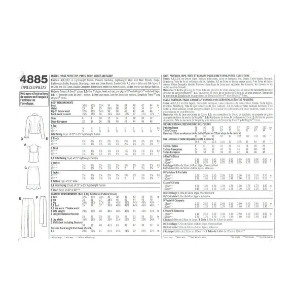 Simplicity 4885 Career Separates Camisole, Flounce Skirt, Pants, Blazer‎ Sz 6-12 - Picture 2 of 3